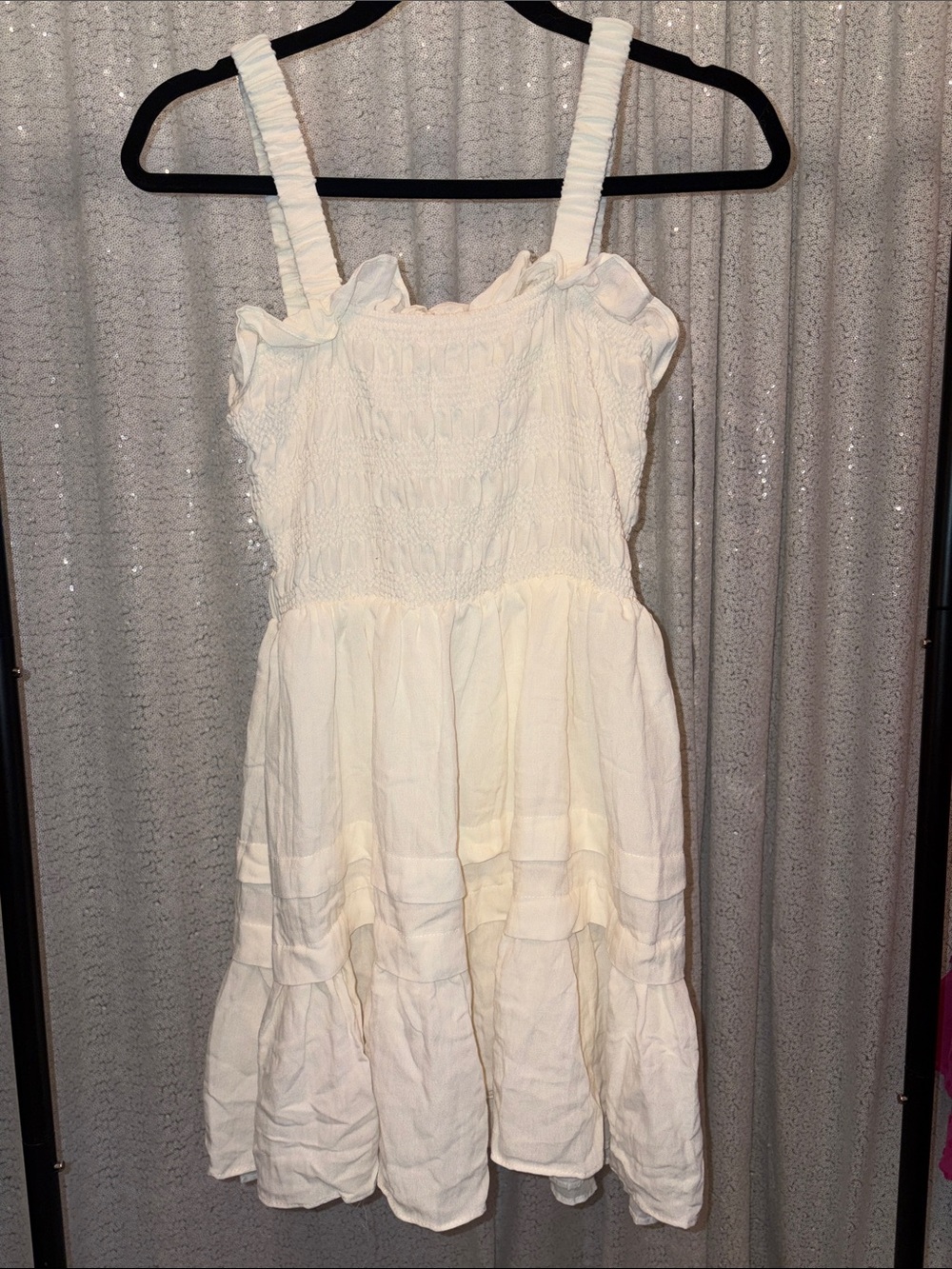 Cream Smocked Sundress